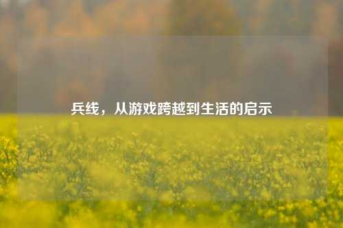 兵线,从游戏跨越到生活的启示