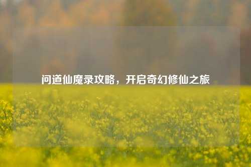 问道仙魔录攻略，开启奇幻修仙之旅