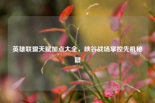 英雄联盟天赋加点大全,峡谷战场掌控先机秘籍