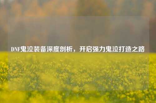DNF鬼泣装备深度剖析，开启强力鬼泣打造之路
