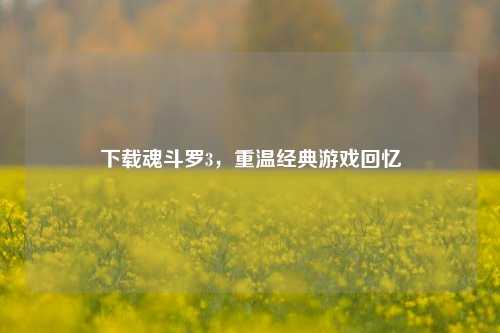 下载魂斗罗3，重温经典游戏回忆