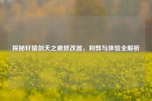 探秘轩辕剑天之痕修改器，利弊与体验全解析